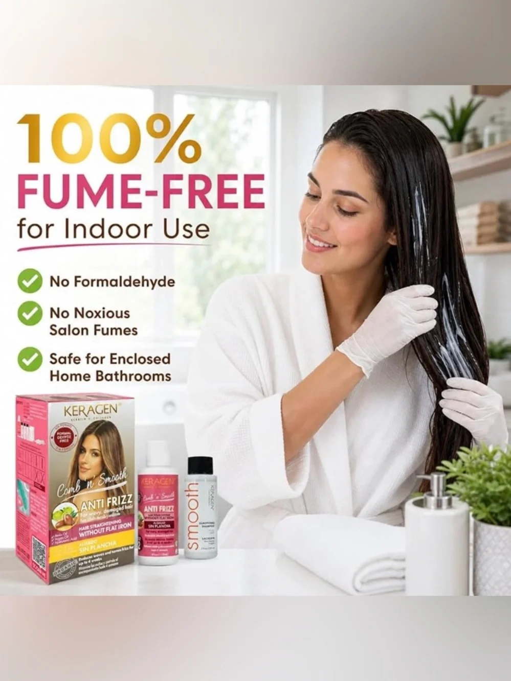 Keragen Comb n Smooth Anti Frizz At Home Keratin Treatment